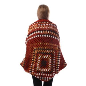 Elegante Colorful Back Granny Square Open Jacket Crochet - Image 3