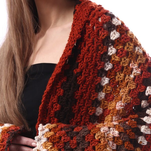Elegante Colorful Back Granny Square Open Jacket Crochet