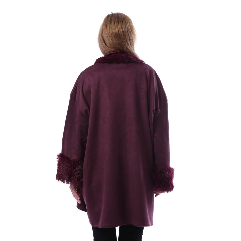 Elegant Long Suede Lycra Open Jacket