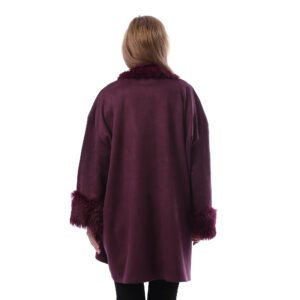 Elegant Long Suede Lycra Parka - Image 3