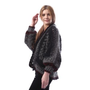 Elegante  Granny Square Open Jacket Crochet Hand Made