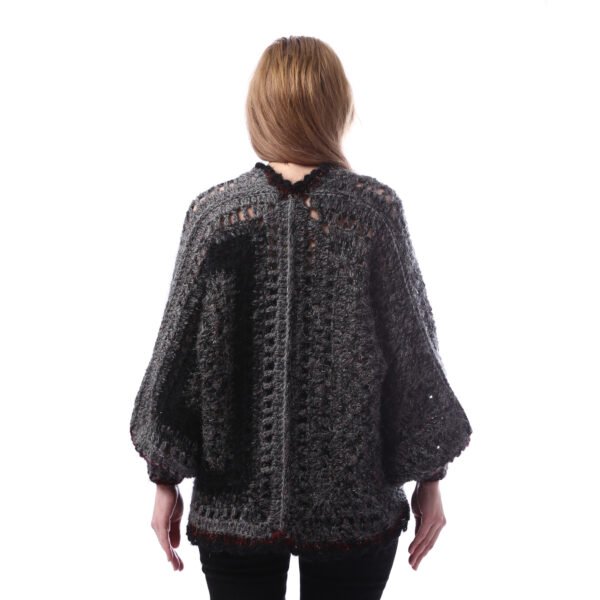 Elegante  Granny Square Open Jacket Crochet Hand Made