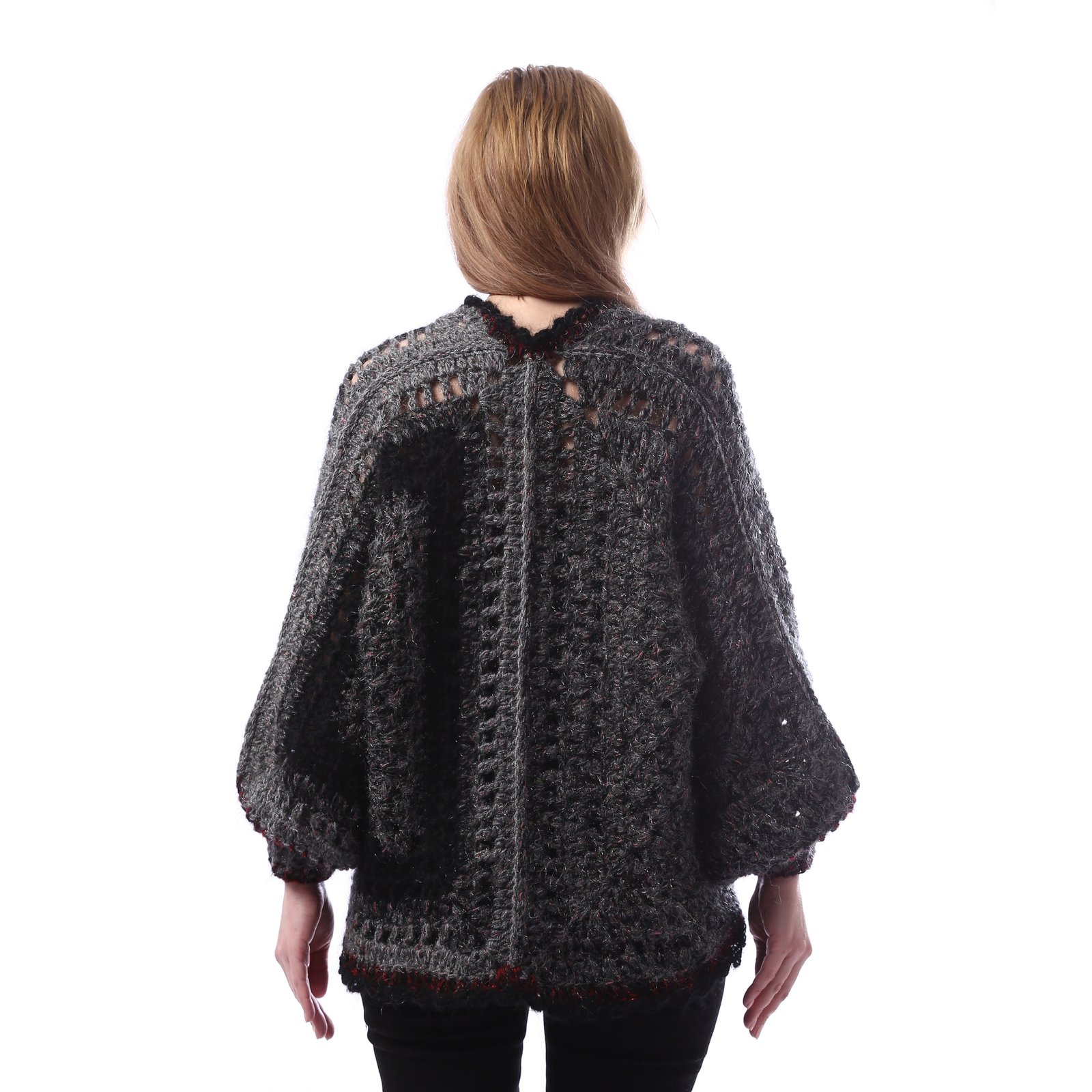 Elegante  Granny Square Open Jacket Crochet Hand Made - Image 2