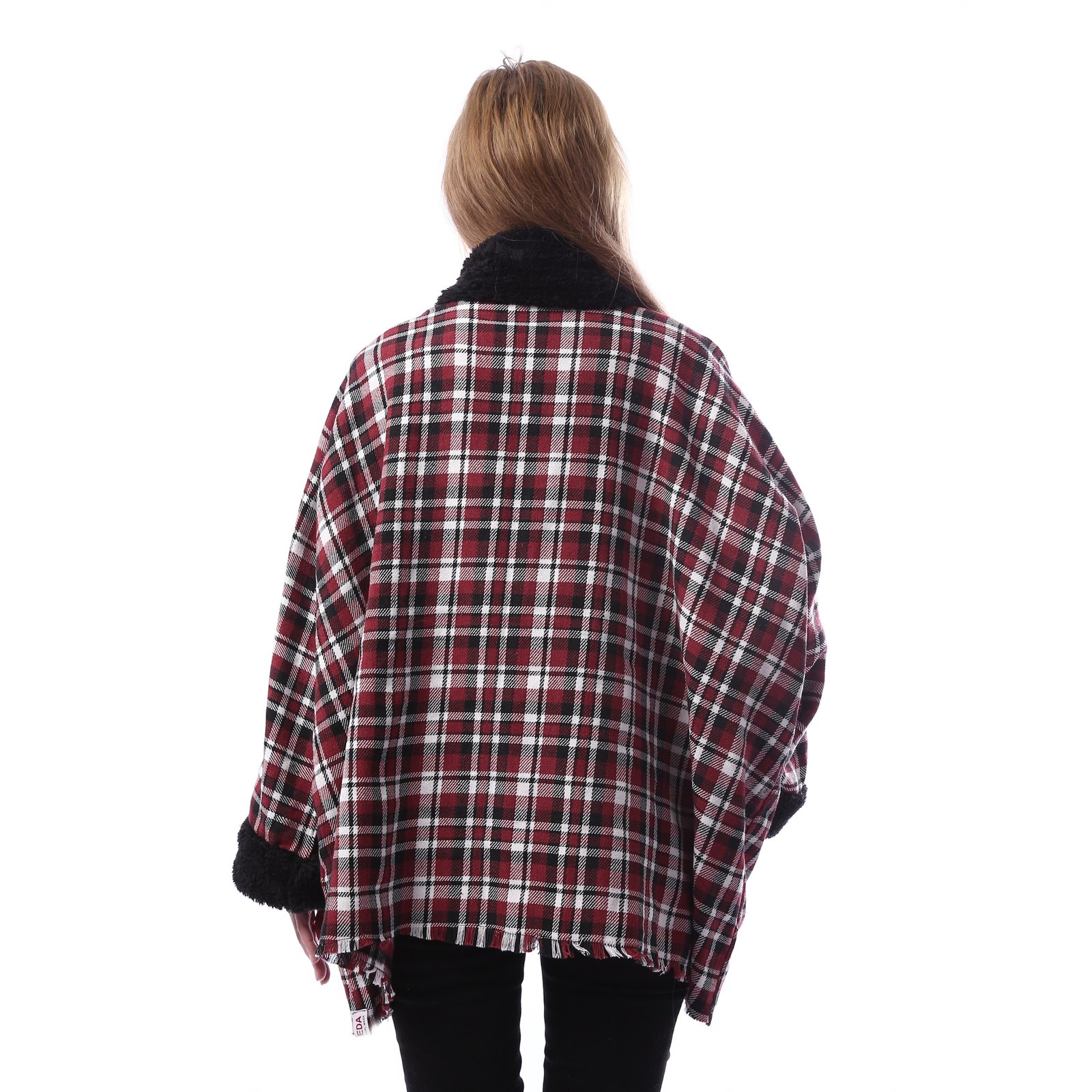Checks Gogh Wool Open Jacket Double Faceside Pockets Crochet - Image 3