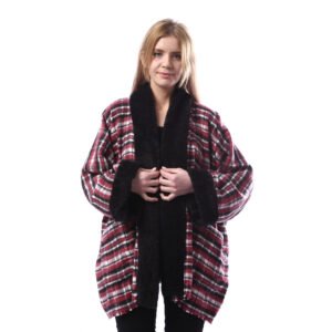 Checks Gogh Wool Open Jacket Double Faceside Pockets Crochet - Image 4