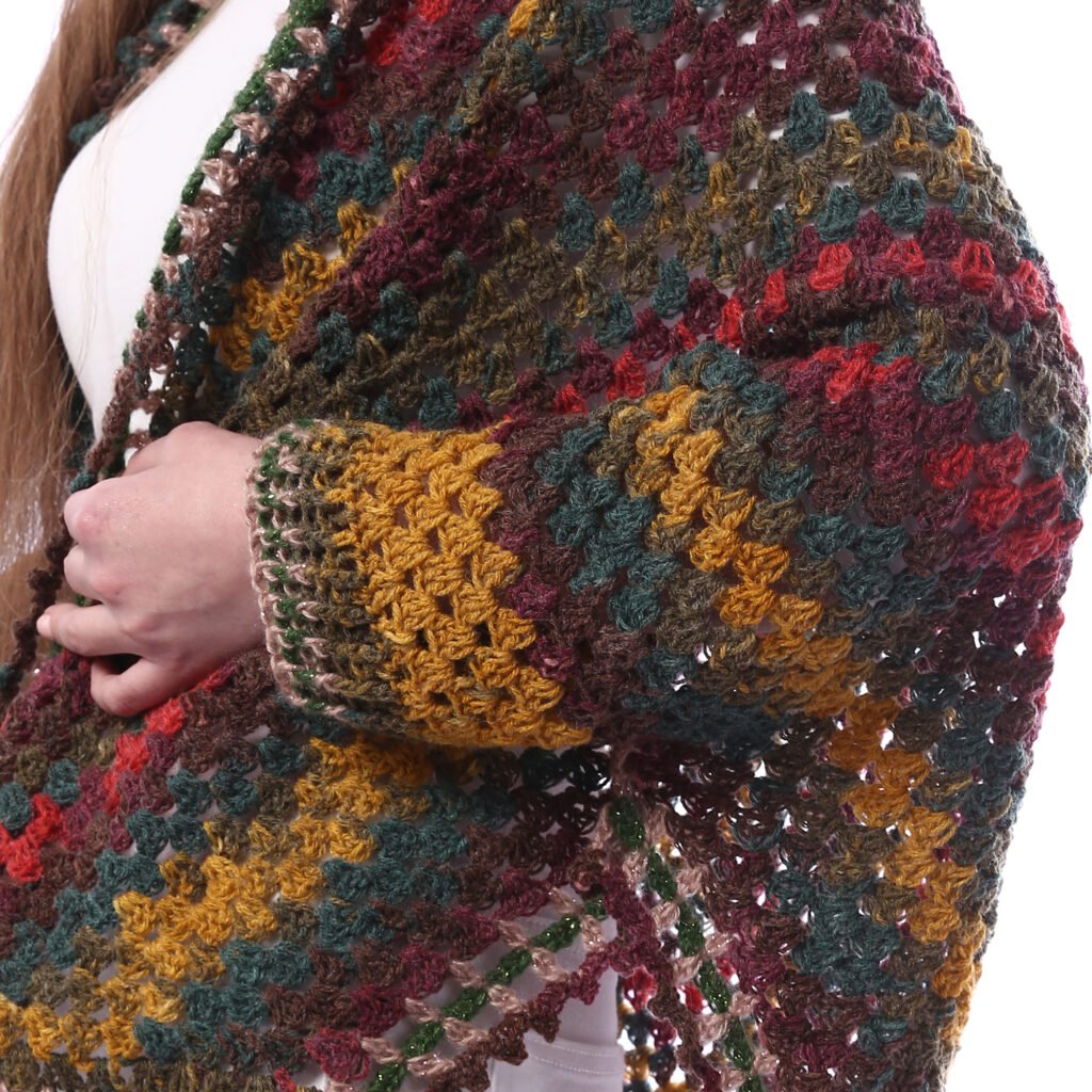 Trendy Over Size Open Poncho Crochet Handmade