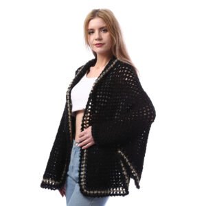 Luxurious Over Sizes Open Poncho Crochet Hand Made