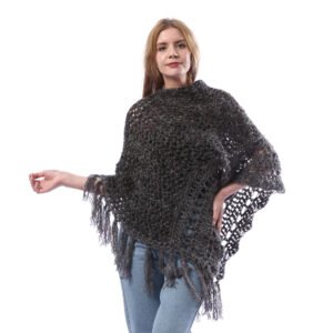 Trendy Triangle Mohair Poncho Crochet Hand Made