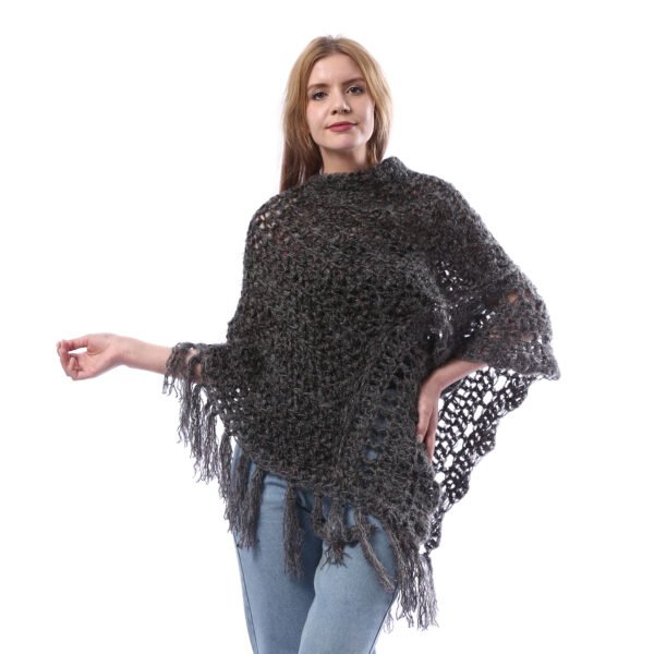 Trendy Triangle Mohair Poncho Crochet Hand Made
