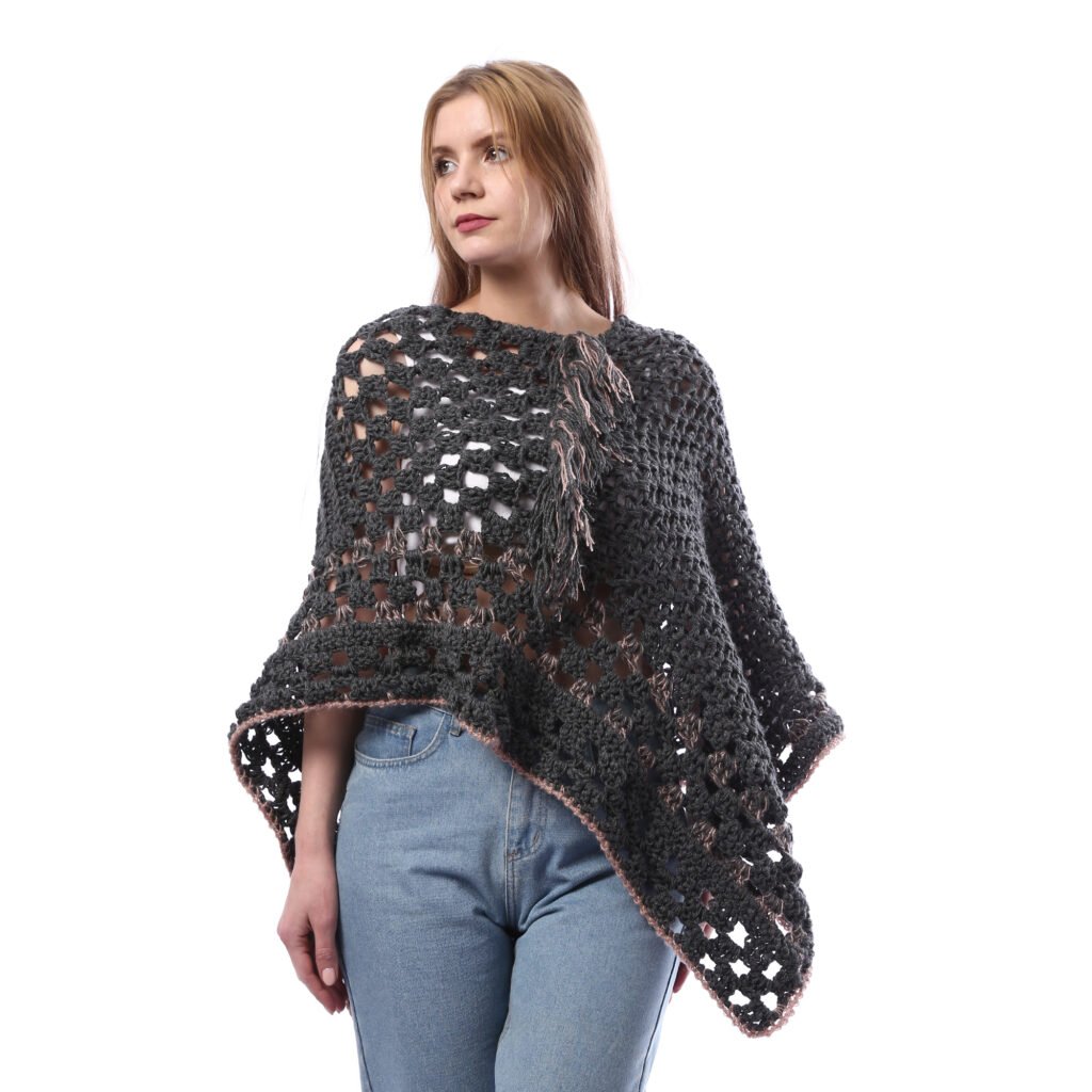 Trendy Triangle  Poncho Crochet Handmade