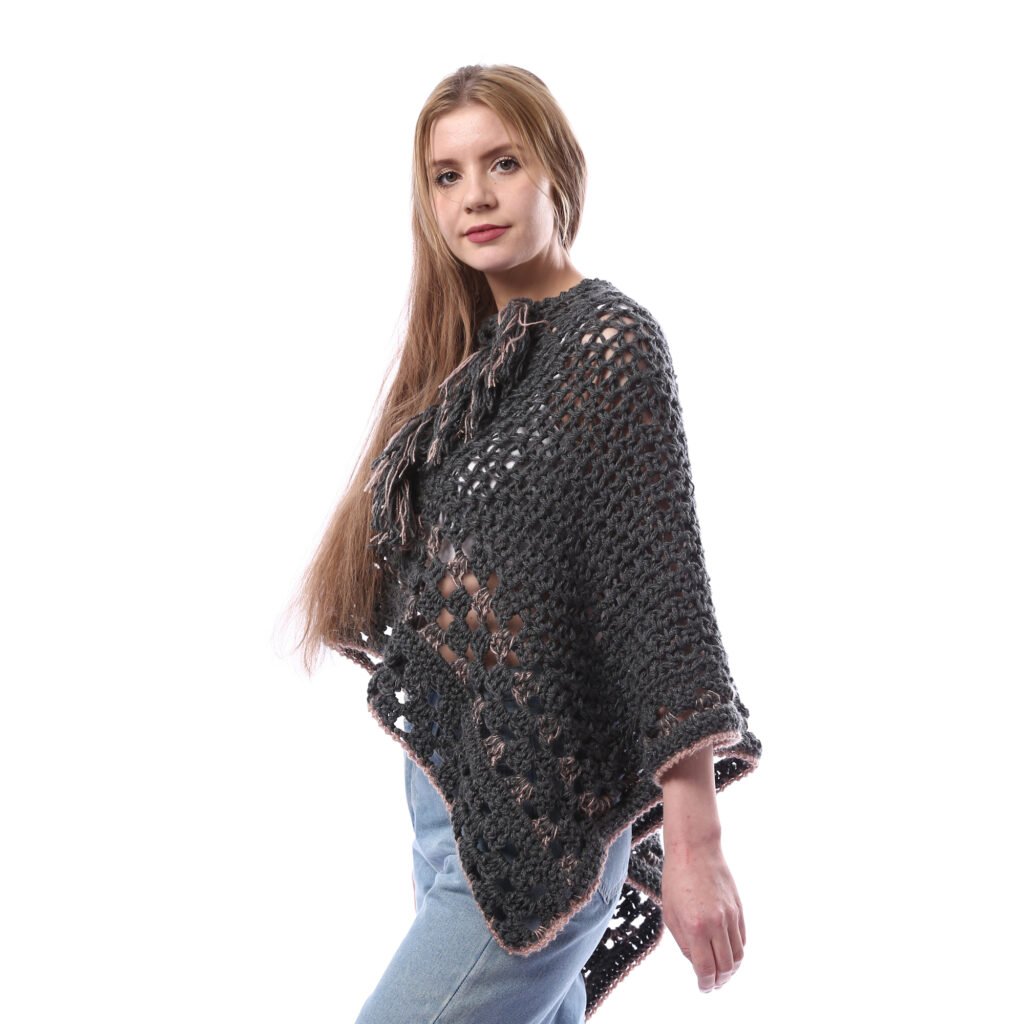 Trendy Triangle  Poncho Crochet Handmade
