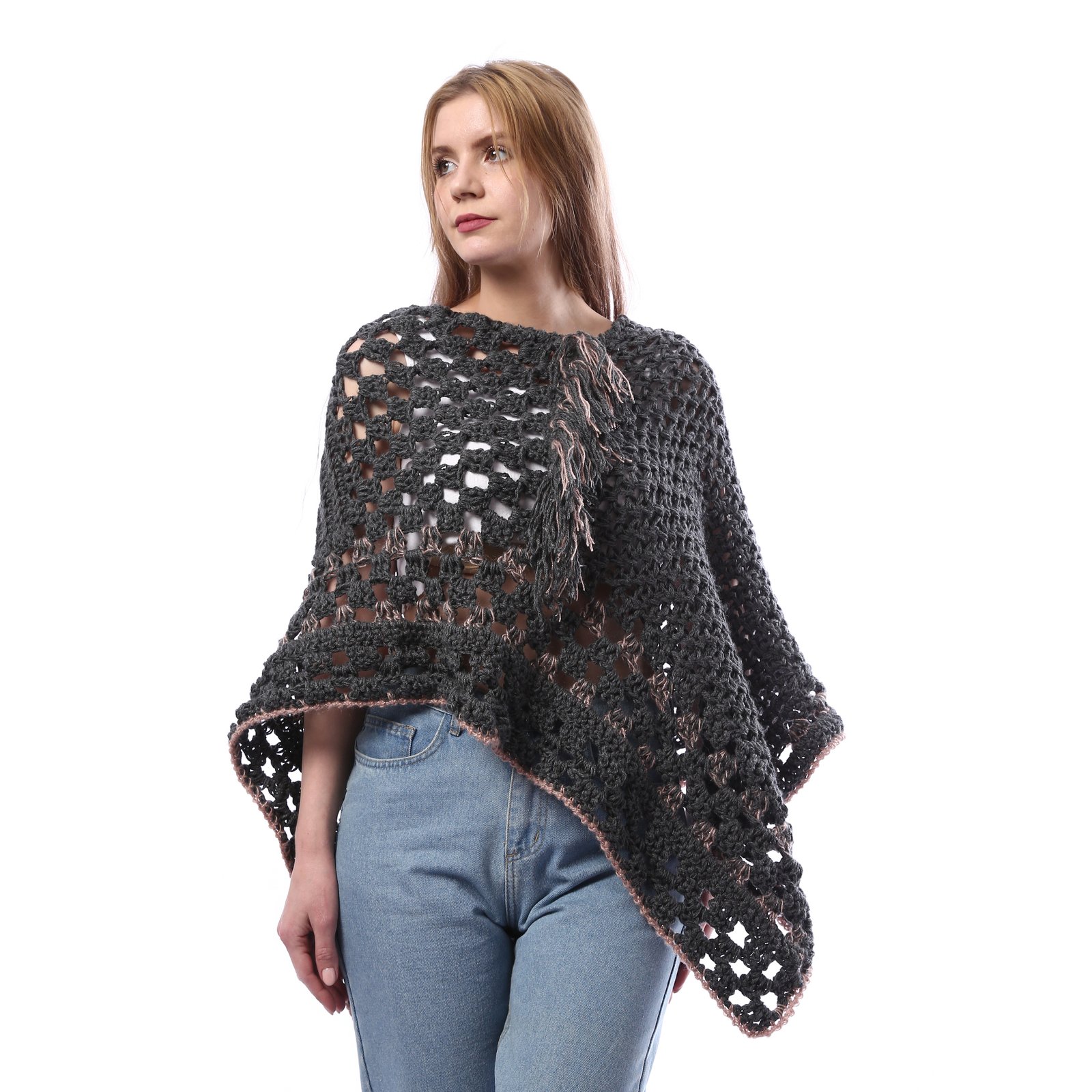 Trendy Triangle  Poncho Crochet Hand Made - Image 1
