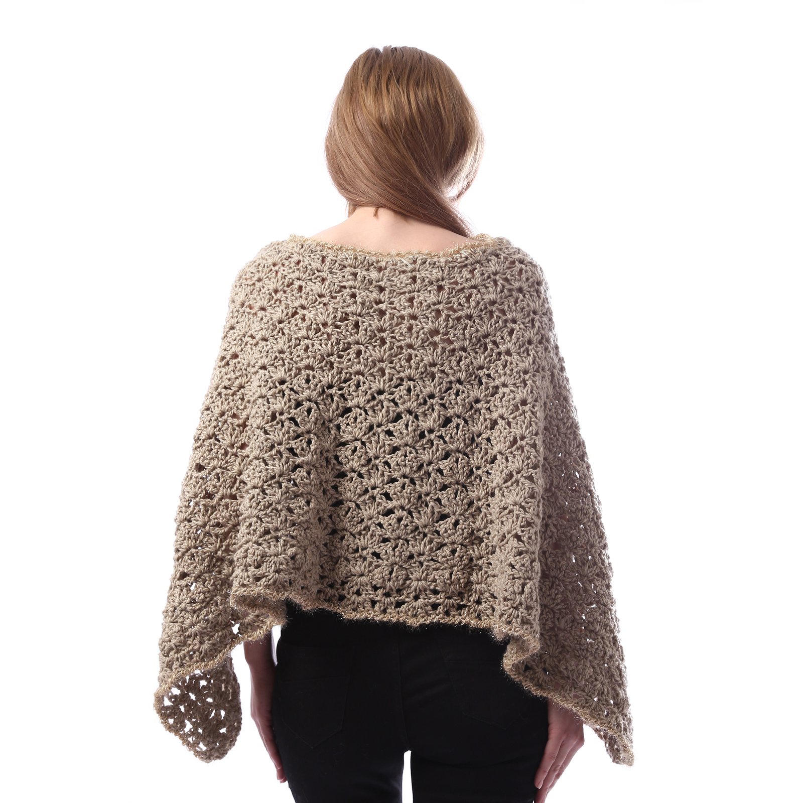 Trendy Triangle  Poncho Crochet Hand Made - Image 3