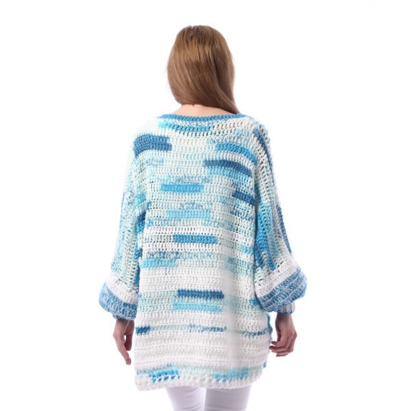 Luxurious Over Sizes Striped Pullover Crochet Hand Made