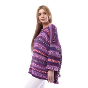 Trendy Over Sizes Jacquared Pullover Crochet Hand Made - Image 2