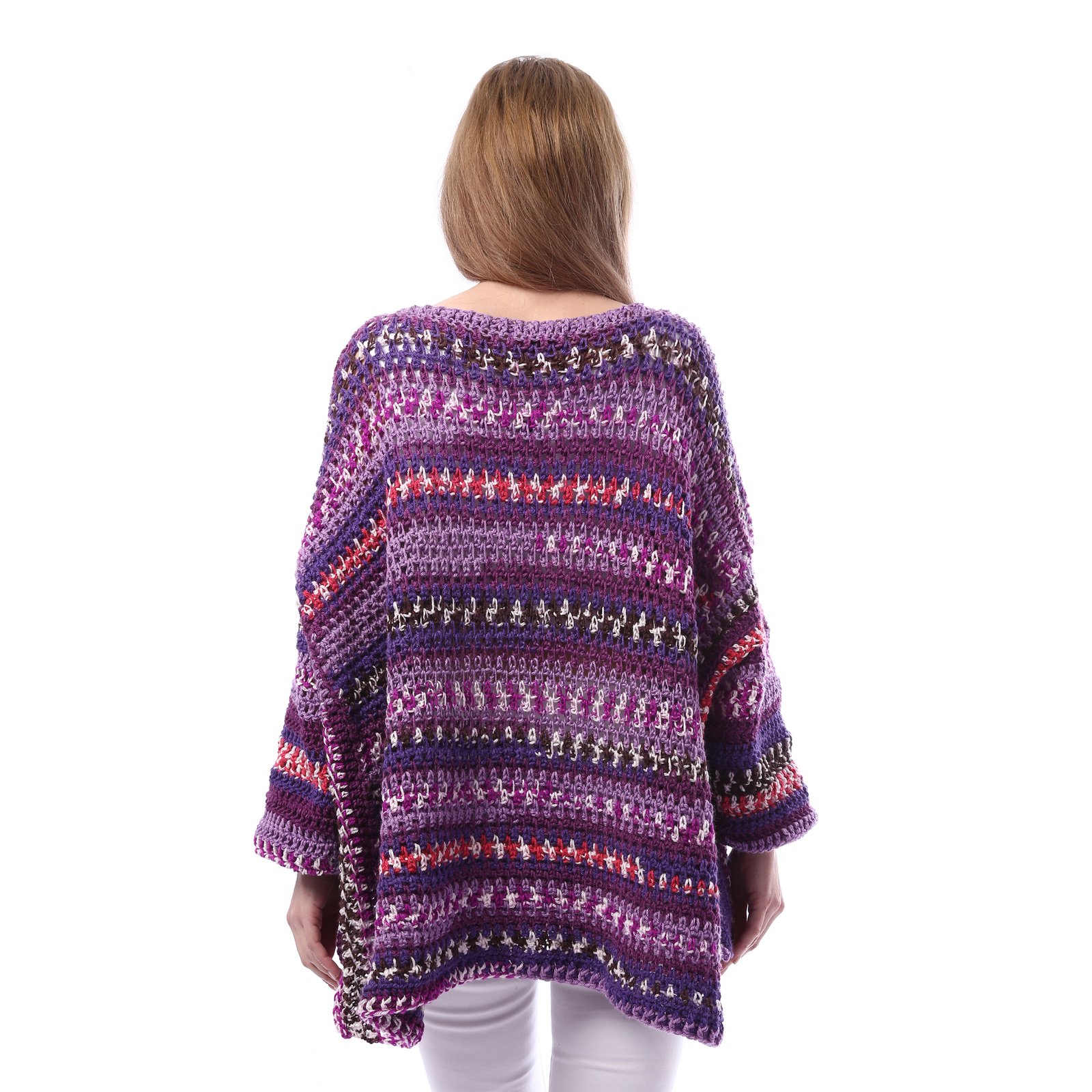 Trendy Over Sizes Jacquared Pullover Crochet Hand Made - Image 3