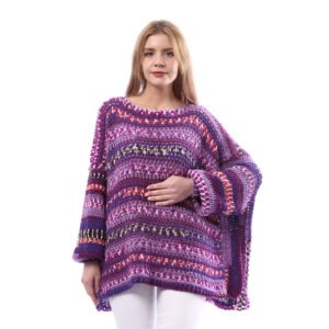Trendy Over Sizes Jacquared Pullover Crochet Hand Made