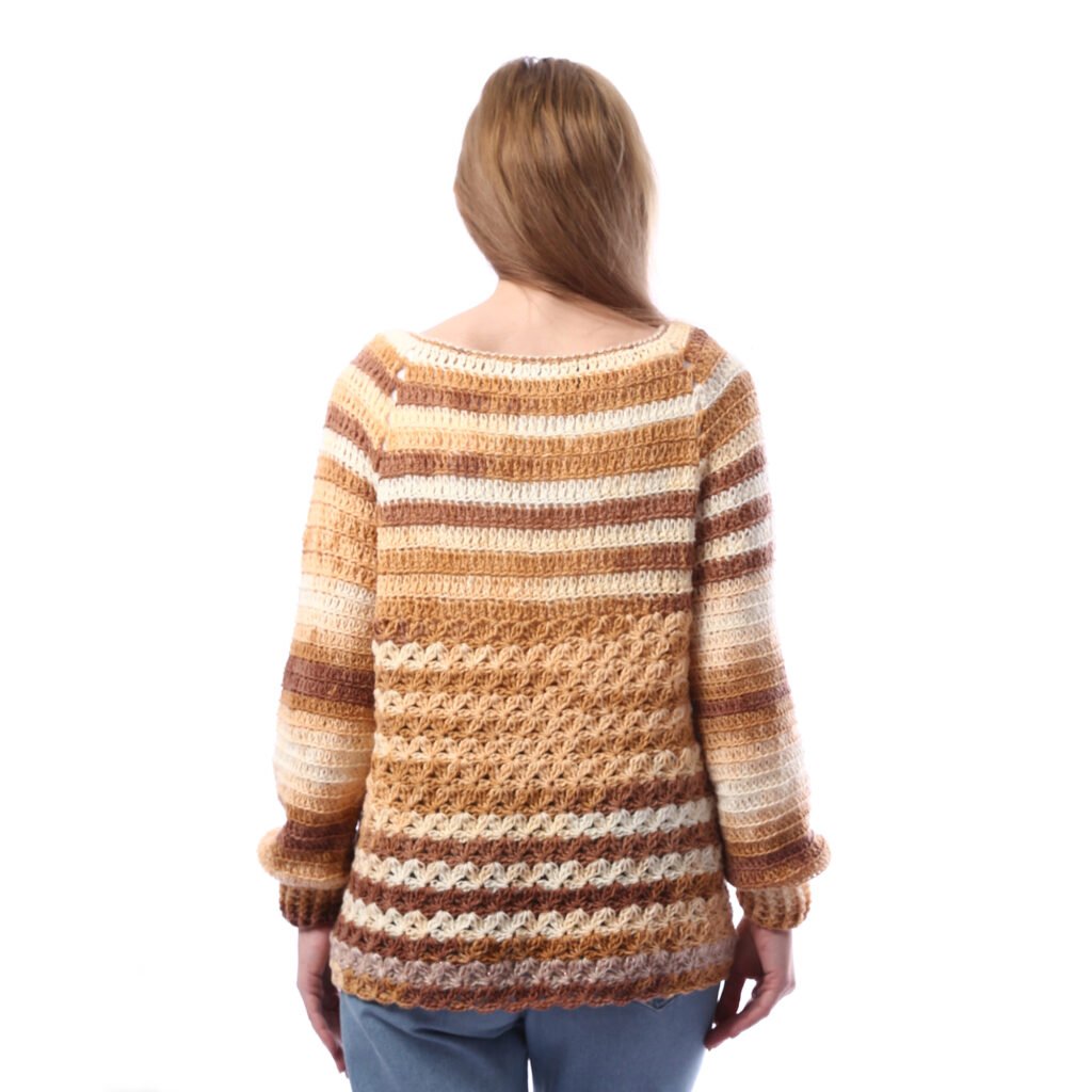 Trendy Relax Pullover Jacquard Stripe Crochet Handmade