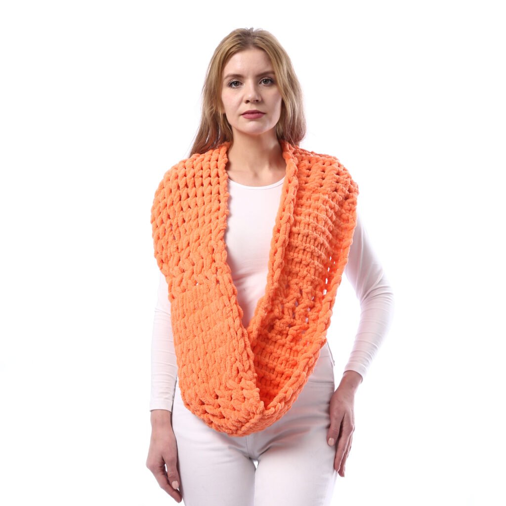 Comfy Puffy Tube Collar Scarf Crochet Handmade