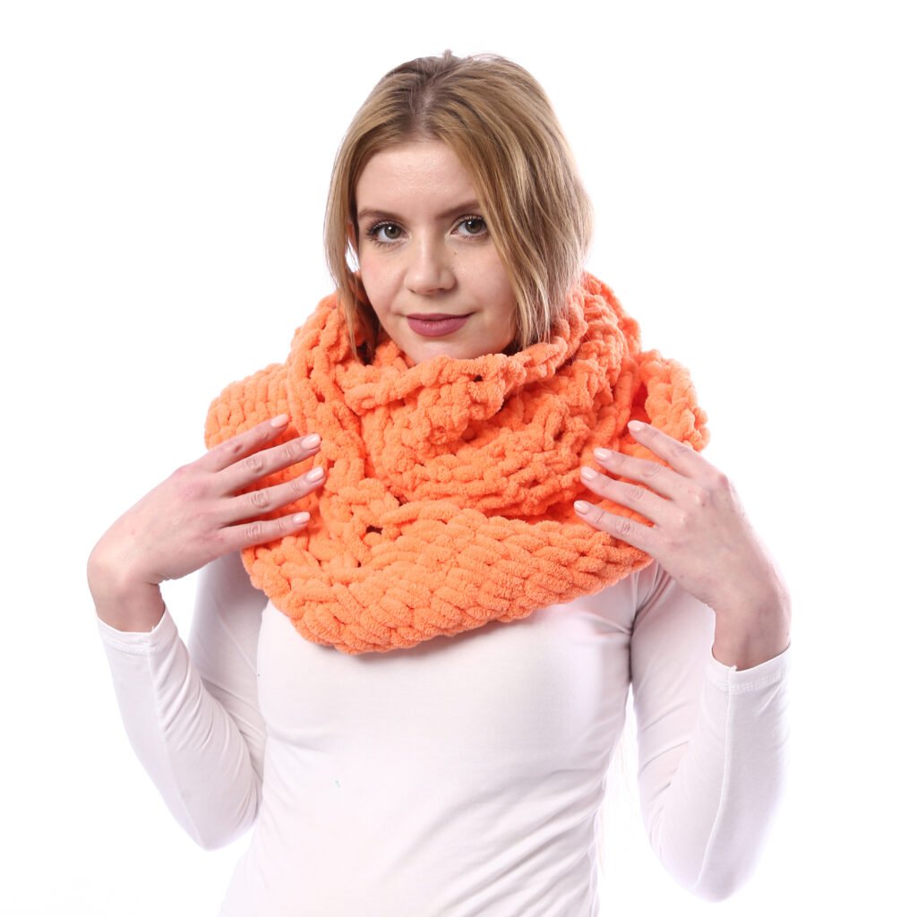 Comfy Puffy Tube  Collar Scarf Crochet Handmade