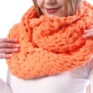 Comfy Puffy Tube  Collar Scarf Crochet Hand Made - Image 3