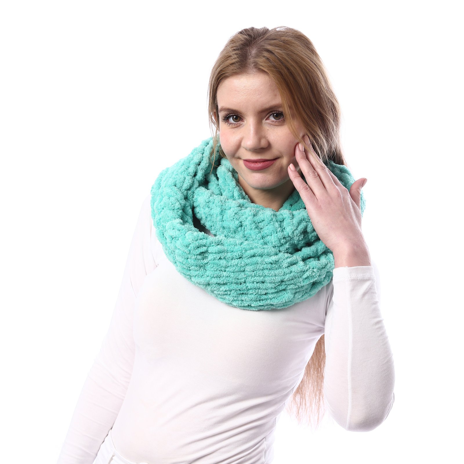 Comfy Puffy Tube  Collar Scarf Crochet Hand Made - Image 2