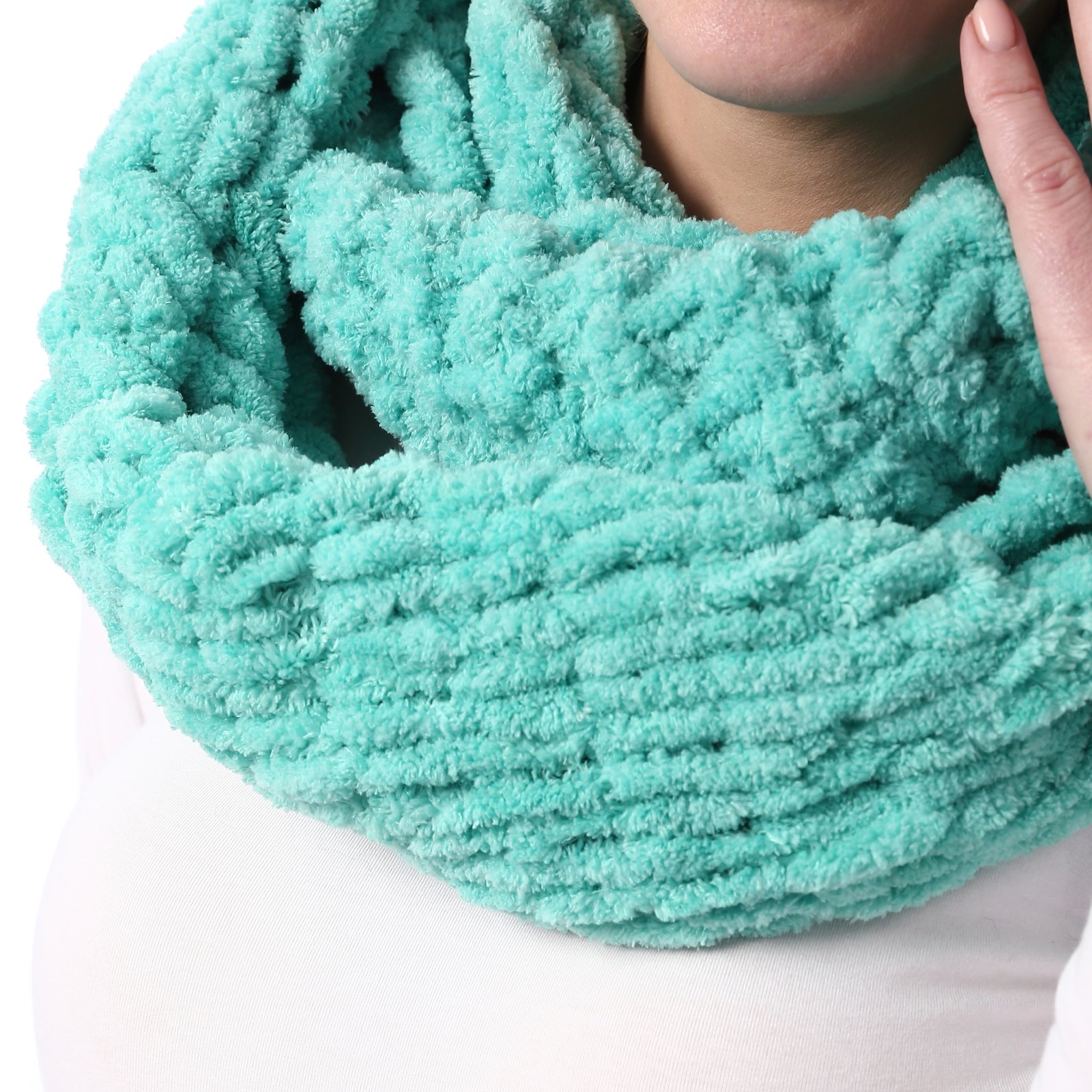 Comfy Puffy Tube  Collar Scarf Crochet Hand Made - Image 3