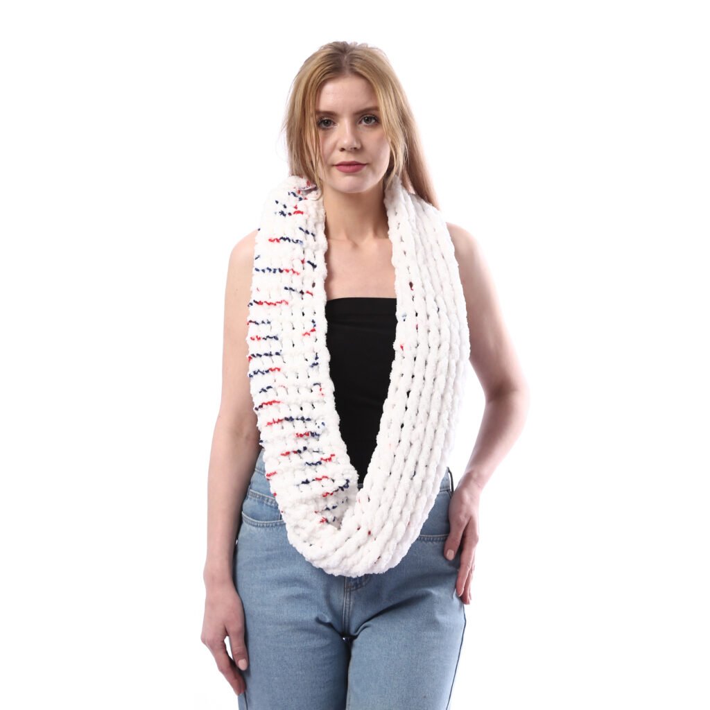 Comfy Puffy Tube Collar Scarf Crochet Handmade