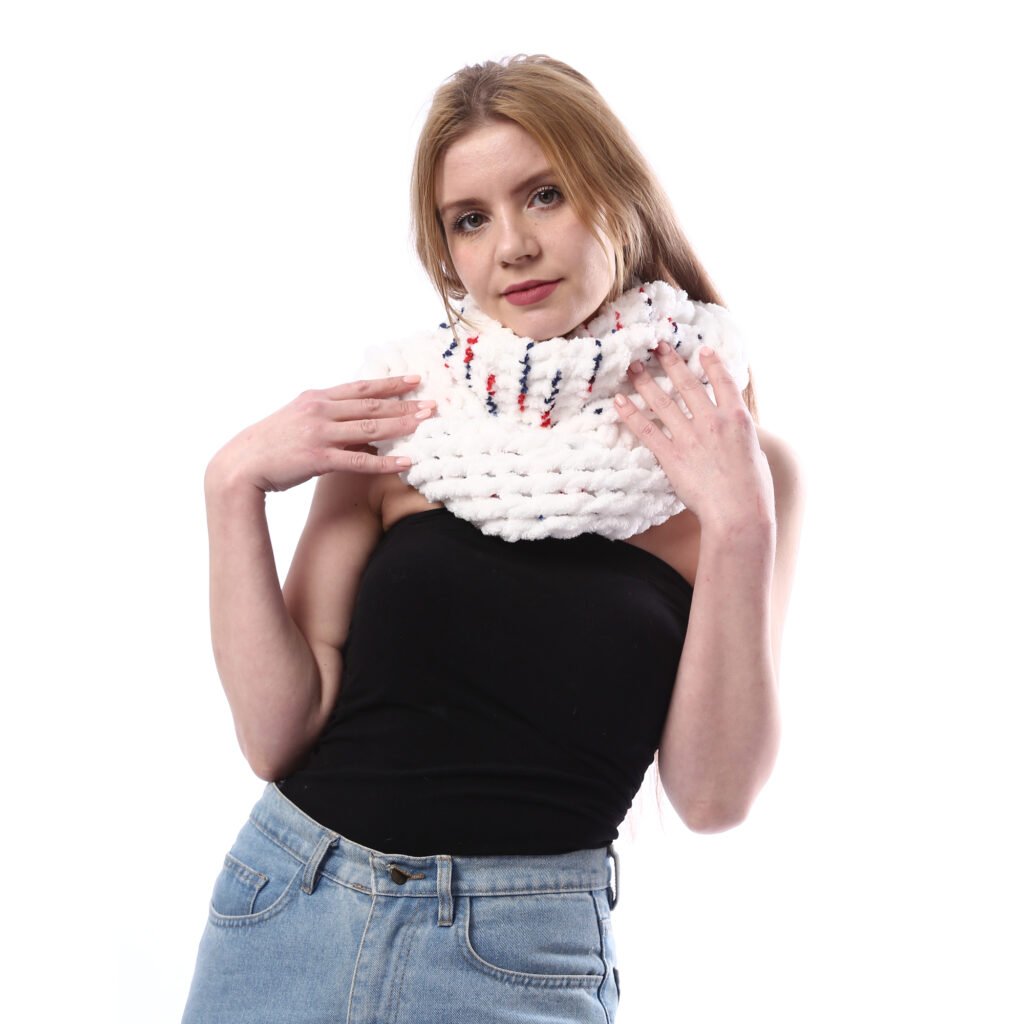 Comfy Puffy Tube  Collar Scarf Crochet Handmade