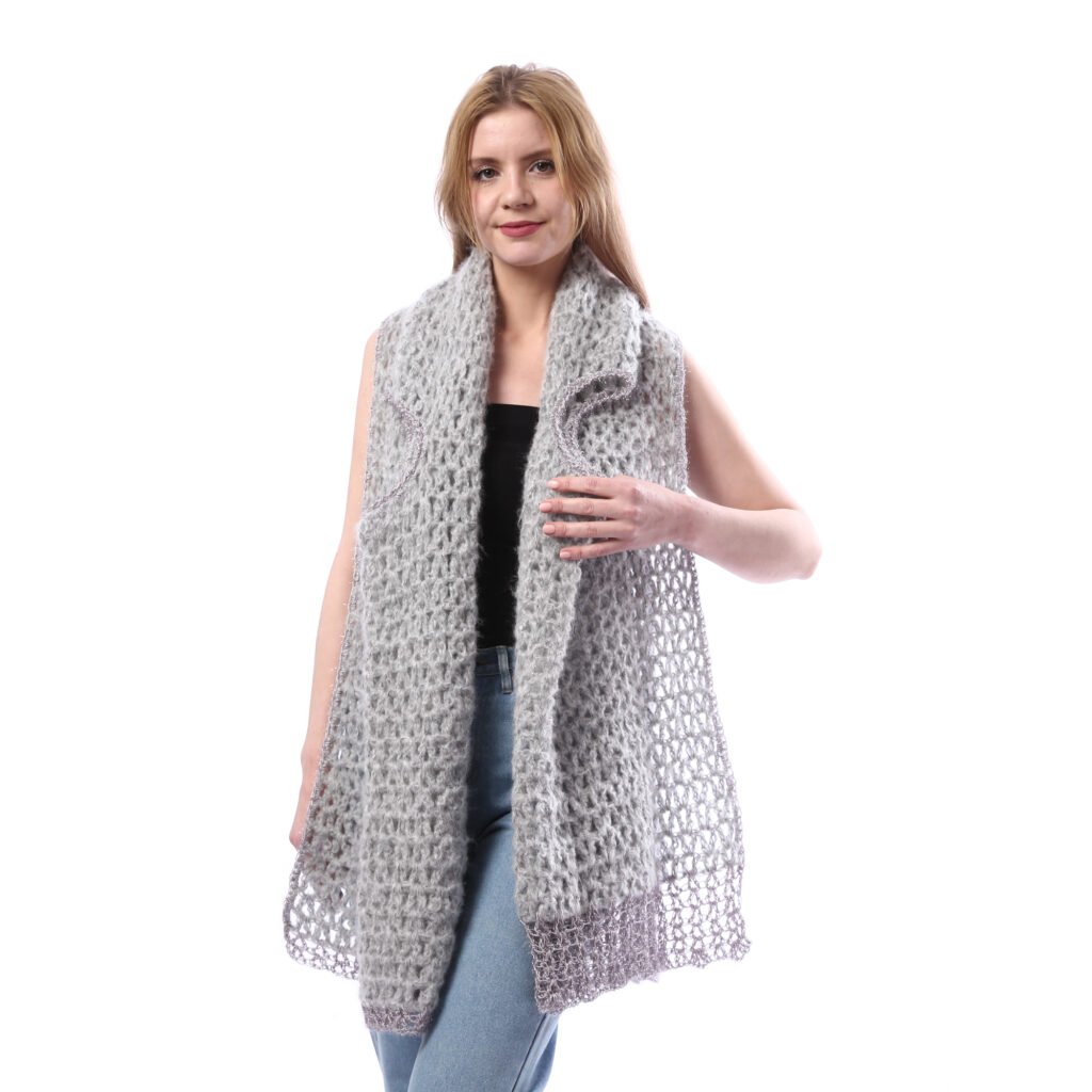 Trendy Rectangular  Shawl Vest Crochet Handmade