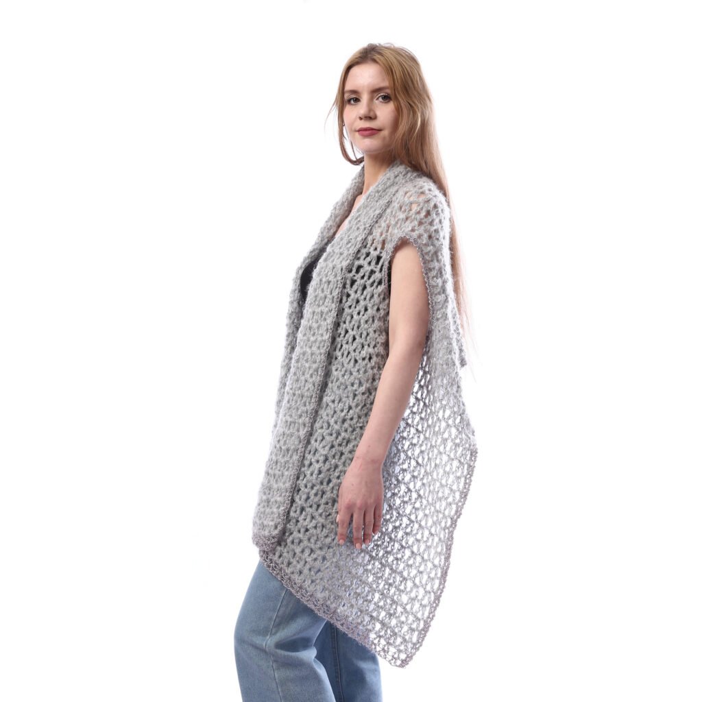 Trendy Rectangular  Shawl Vest Crochet Handmade