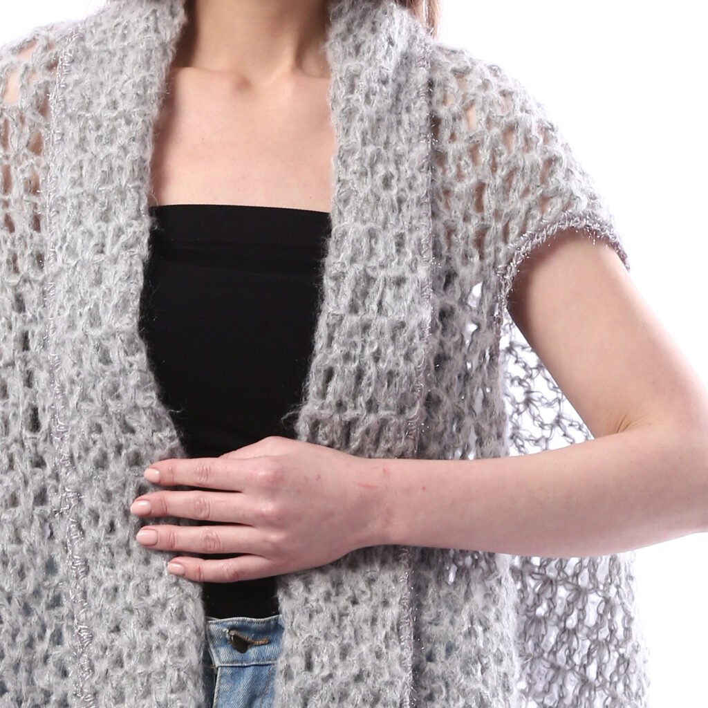 Trendy Rectangular  Shawl Vest Crochet Handmade