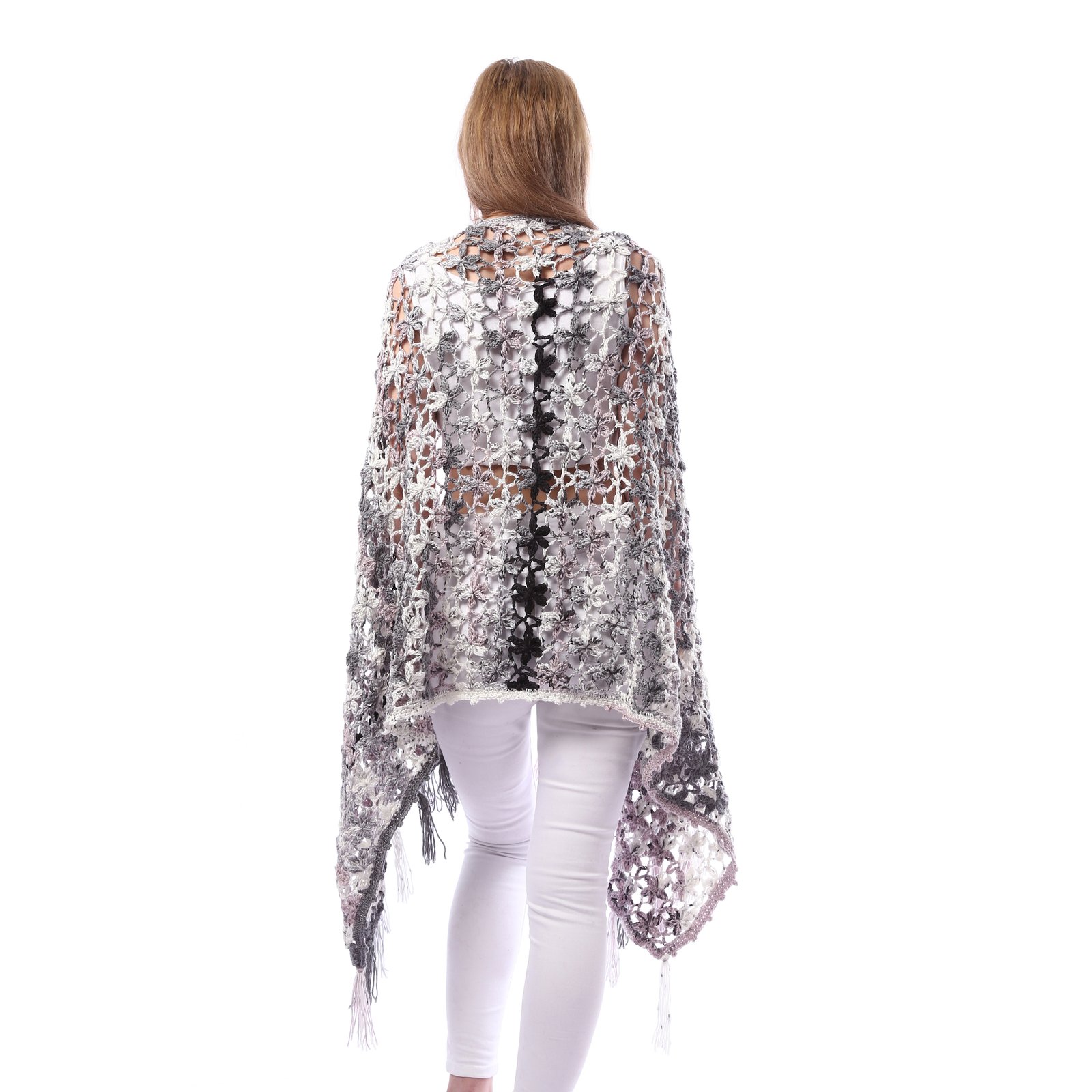 Trendy Rectangular Shwal Crochet Hand Made - Image 3