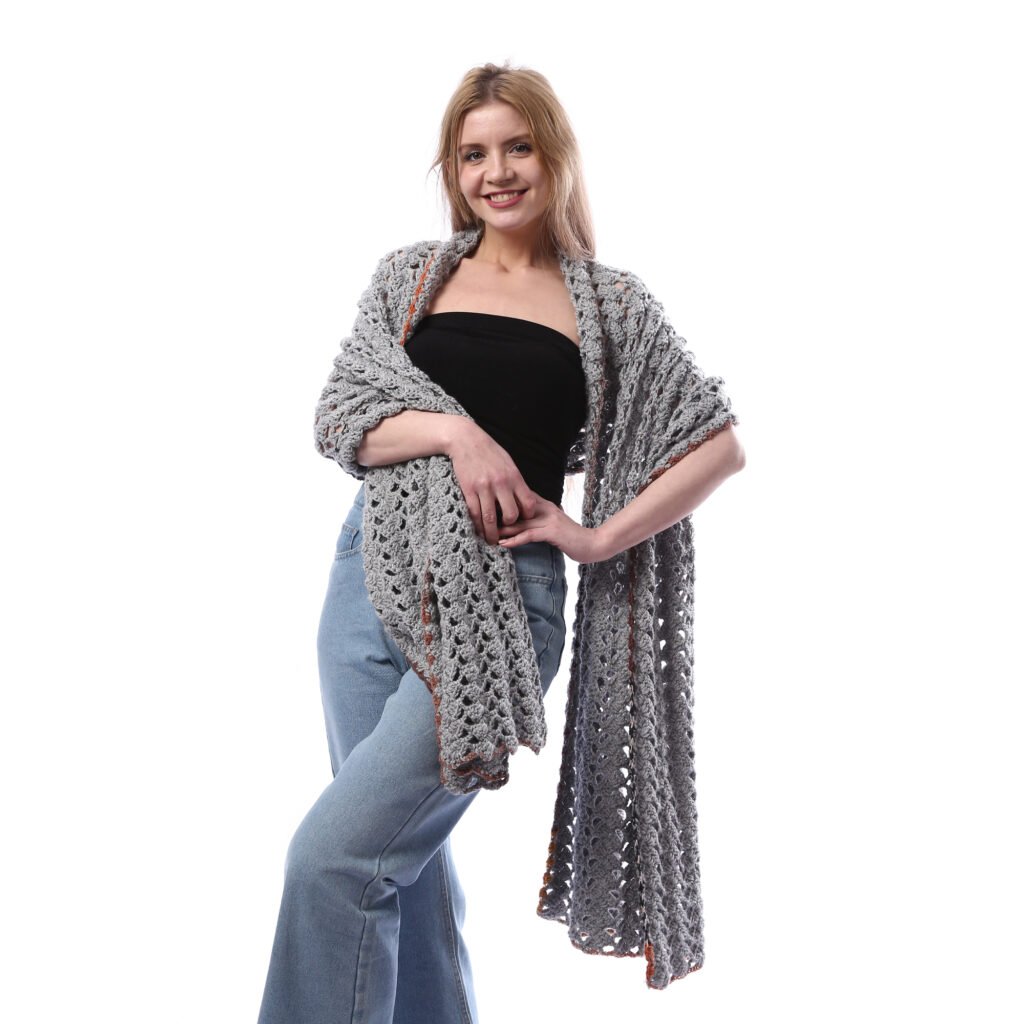 Trendy Rectangular Shawl Crochet Handmade
