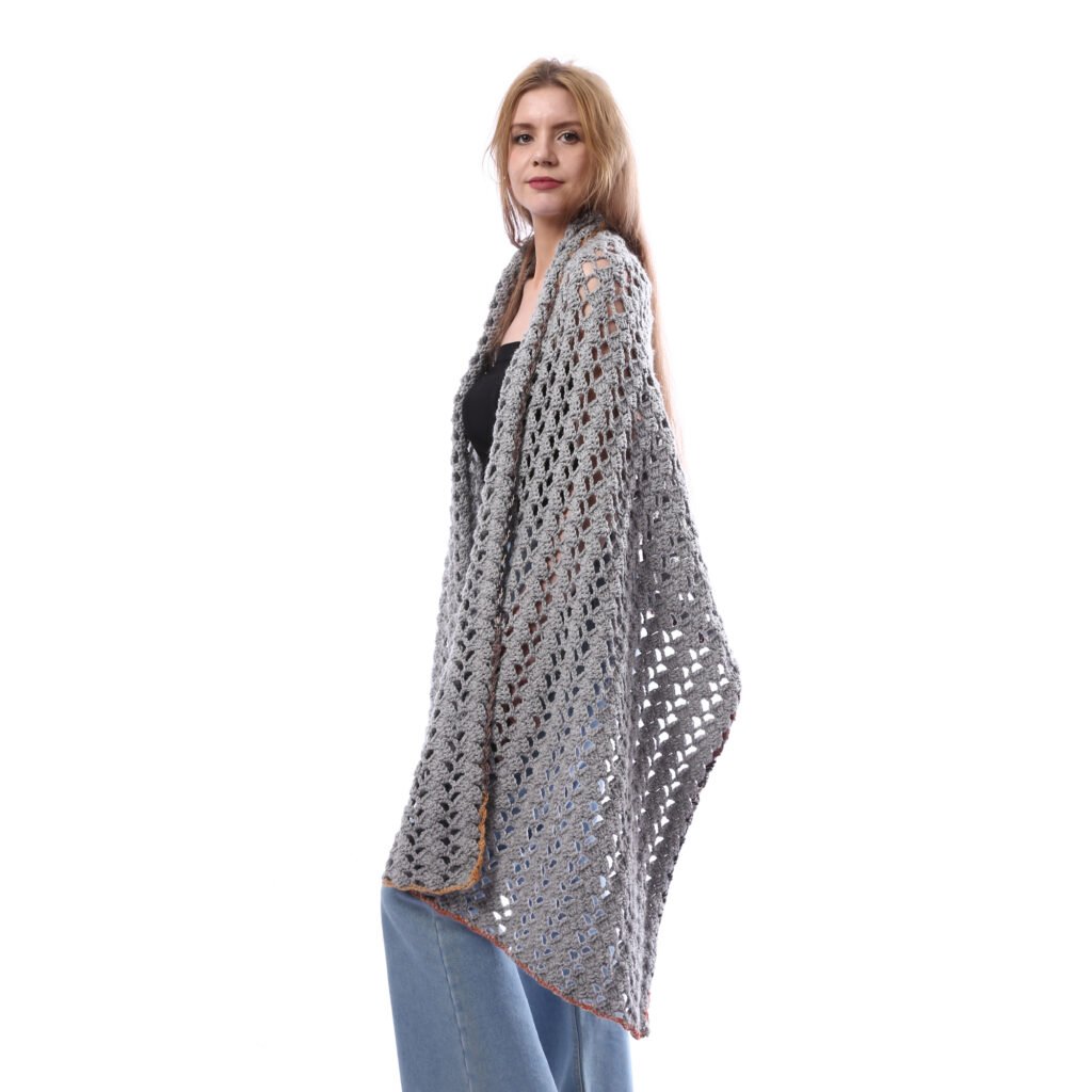 Trendy Rectangular Shawl Crochet Handmade