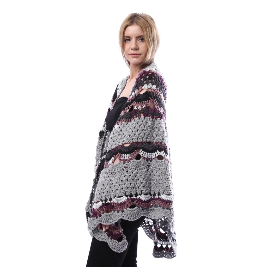 Trendy Back Triangle Shawl Crochet Handmade