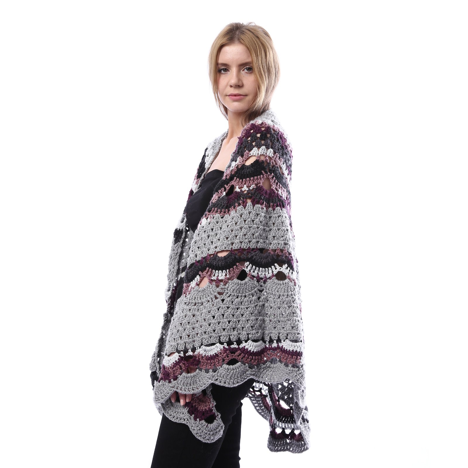 Trendy Back Triangle Shwal Crochet Hand Made - Image 2