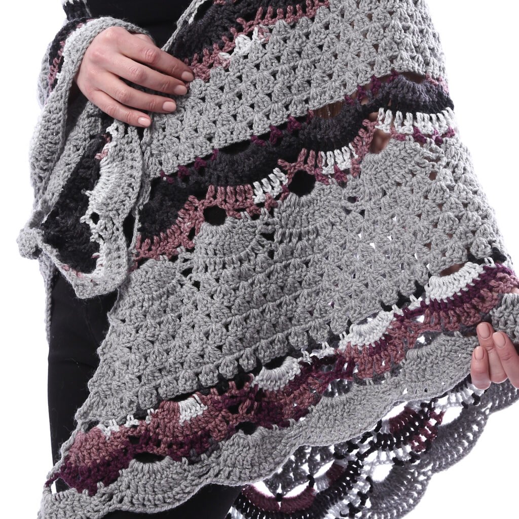 Trendy Back Triangle Shawl Crochet Handmade