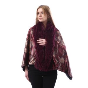 Buttoned Luxurious Velvet Shwal Fur Collar