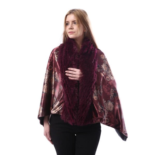 Buttoned Luxurious Velvet Shwal Fur Collar