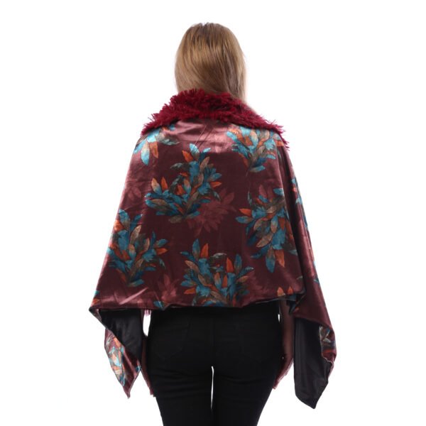 Buttoned Luxurious Velvet Shwal Fur Collar