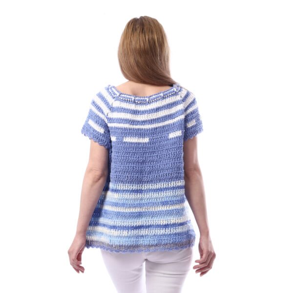 Overlaps Fancy Wool Vest Crochet Hand Made