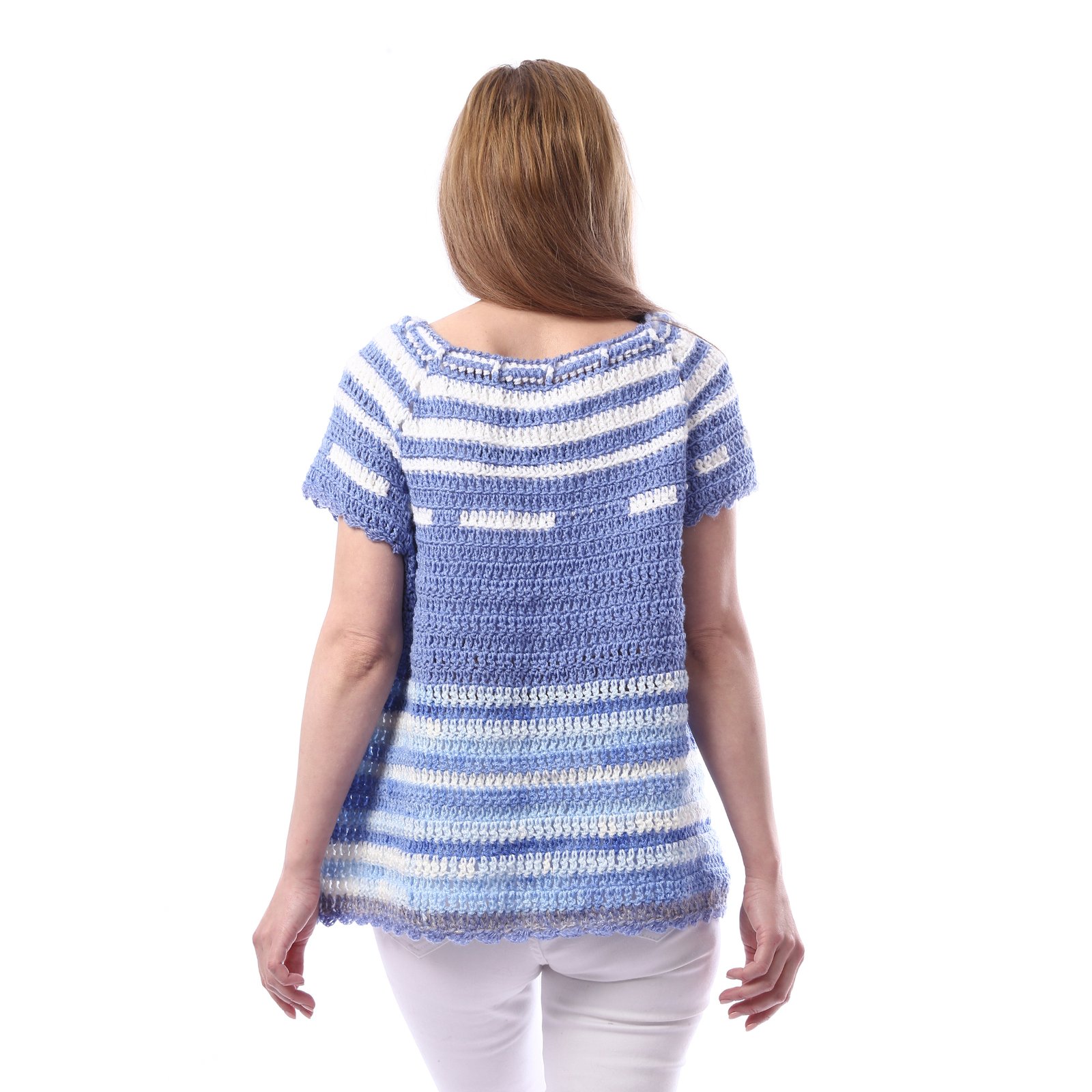 Overlaps Fancy Wool Vest Crochet Hand Made - Image 3