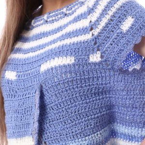 Overlaps Fancy Wool Vest Crochet Hand Made - Image 4