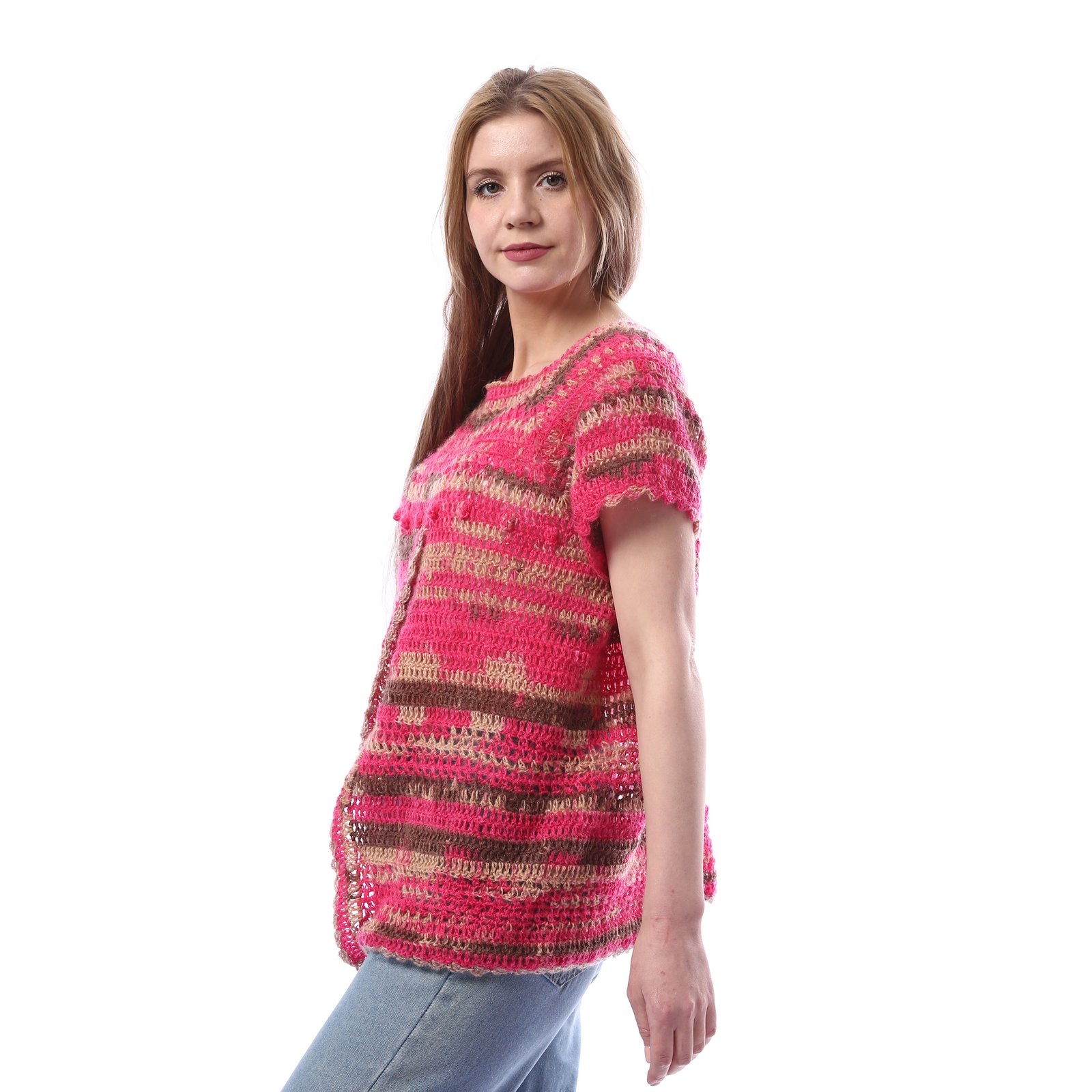 Overlaps Fancy Wool Vest Crochet Hand Made - Image 2