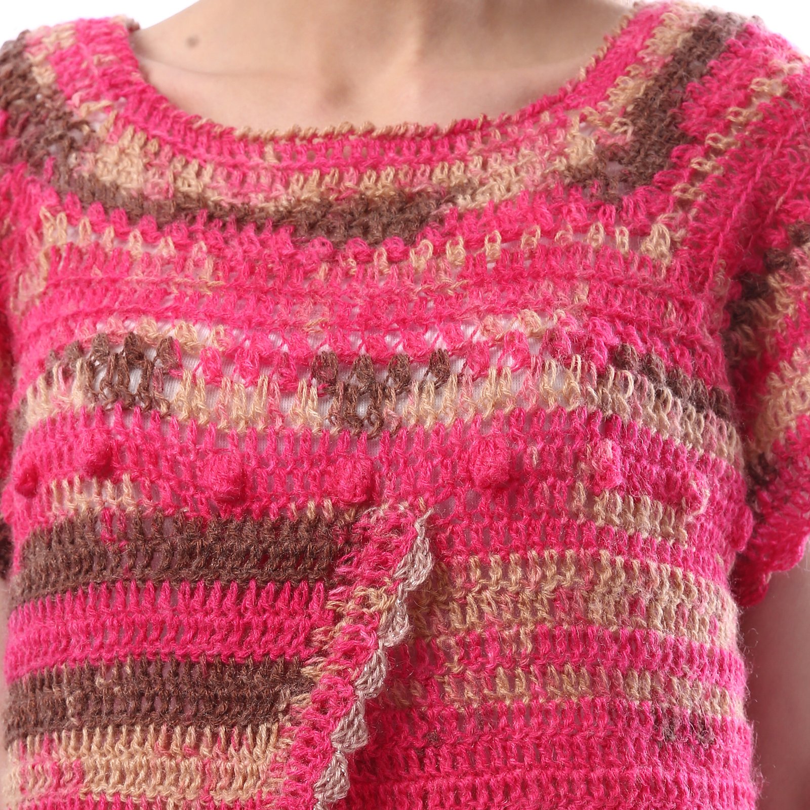 Overlaps Fancy Wool Vest Crochet Hand Made - Image 4