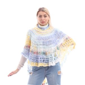 Wool High Collar Cozy Comfort Poncho Crochet Handmade