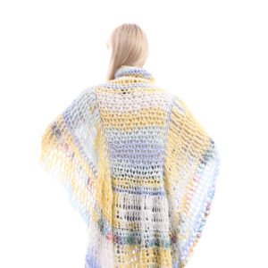 Wool High Collar Cozy Comfort Poncho Crochet Handmade - Image 4