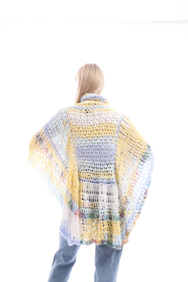 Wool High Collar Cozy Comfort Poncho Crochet Handmade