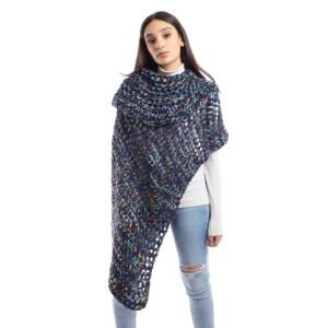 Wool High Collar Cozy Comfort Poncho Crochet Handmade - Image 4
